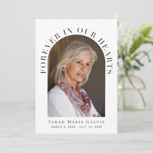 永遠に私たちのハート写真葬儀記念碑 サンキューカード (スタンド正面)