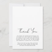 永遠に私たちのハート写真葬儀記念碑 サンキューカード (裏面)