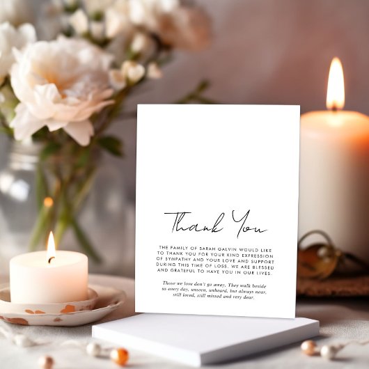 永遠に私たちのハート写真葬儀記念碑 サンキューカード