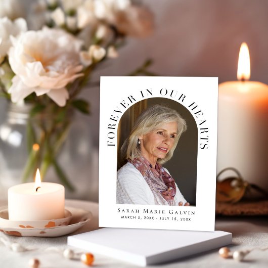 永遠に私たちのハート写真葬儀記念碑 サンキューカード