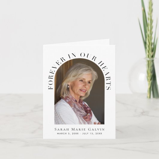 永遠に私たちのハート写真葬儀記念碑 サンキューカード (正面)