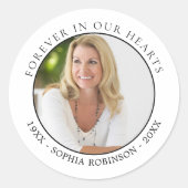 永遠に私たちのハート写真葬儀記念碑 ラウンドシール (正面)