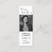 永遠に私たちのハート写真葬儀記念詩 スキニー名刺 (正面)