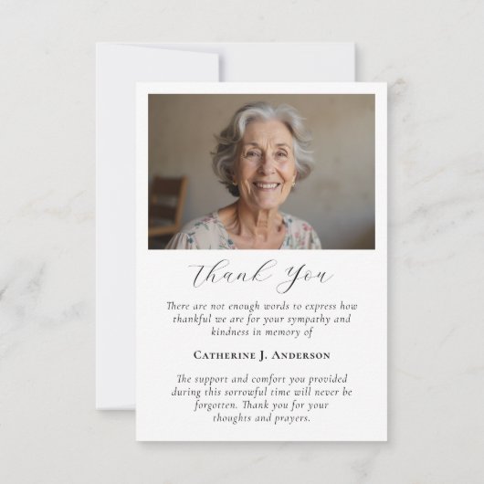 永遠に私たちのハート写真葬儀 サンキューカード (裏面)