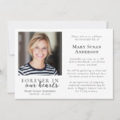 永遠に私たちのハート写真葬儀 招待状 (正面)