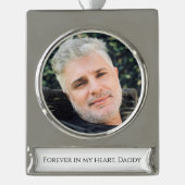 永遠に私たちのハート写真記念クリスマス シルバープレートバナーオーナメント (正面)