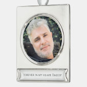 永遠に私たちのハート写真記念クリスマス シルバープレートバナーオーナメント (左)