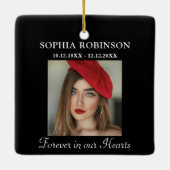 永遠に私たちのハート写真記念クリスマス セラミックオーナメント (裏面)