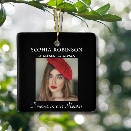 永遠に私たちのハート写真記念クリスマス セラミックオーナメント