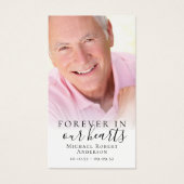 永遠に私たちのハート写真記念祈りの言葉カード (正面)