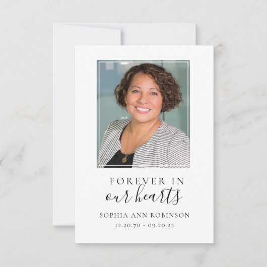 永遠に私たちのハート写真記念祈りの言葉カード (正面)