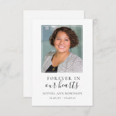 永遠に私たちのハート写真記念祈りの言葉カード (正面/裏面)