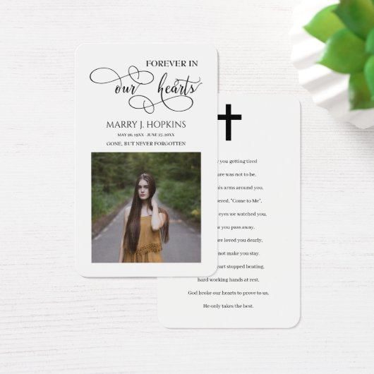 永遠に私たちのハート写真記念祈りの言葉カード (デスク)