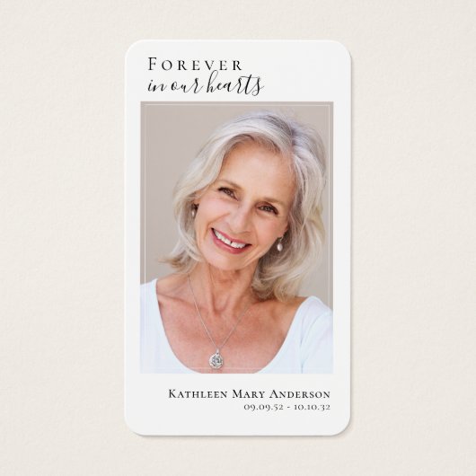 永遠に私たちのハート写真記念祈りの言葉カード (正面)