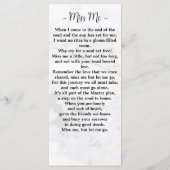 永遠に私たちのハート写真記念祈りの言葉カード メニュー (裏面)