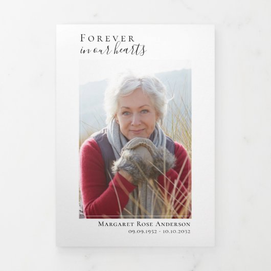 永遠に私たちのハート写真記念祈りの言葉カード 三つ折り案内状 (カバー)