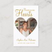 永遠に私たちのハート写真記念祈りの言葉カード 名刺 (正面)