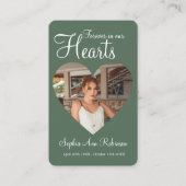 永遠に私たちのハート写真記念祈りの言葉カード 名刺 (正面)