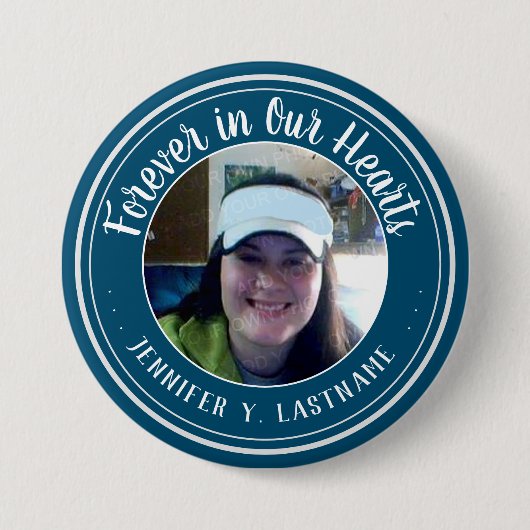 永遠に私たちのハート写真記憶ボタン 缶バッジ (正面)