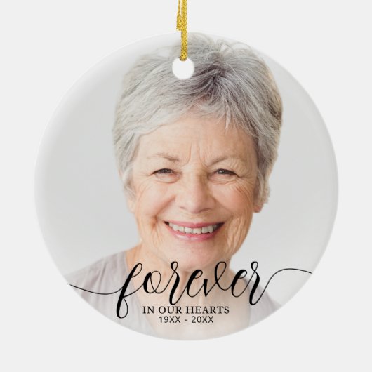 永遠に私たちのハート写真追悼碑 セラミックオーナメント (裏面)