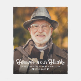 永遠に私たちのハート写真追悼碑 フリースブランケット