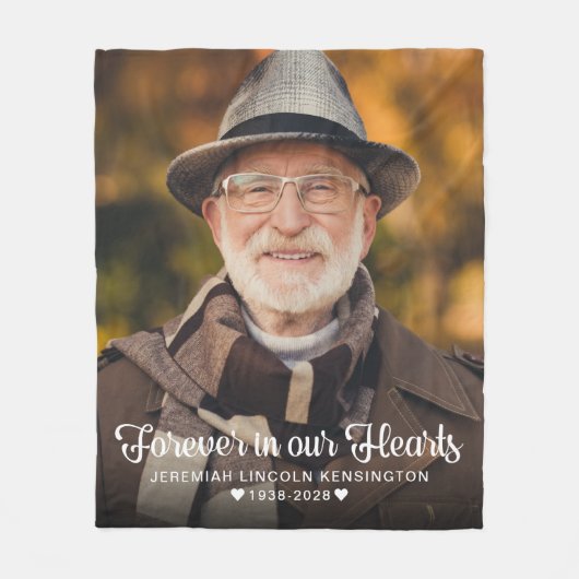 永遠に私たちのハート写真追悼碑 フリースブランケット (正面)