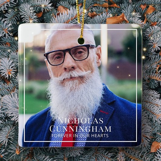 永遠に私たちのハート写真追悼記念 セラミックオーナメント