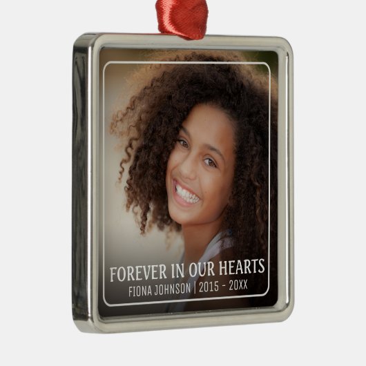 永遠に私たちのハート写真追悼記念 メタルオーナメント (右)