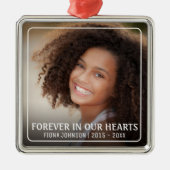 永遠に私たちのハート写真追悼記念 メタルオーナメント (正面)