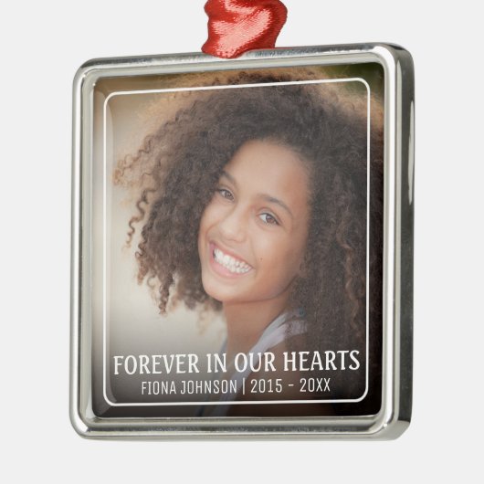 永遠に私たちのハート写真追悼記念 メタルオーナメント (左)