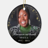 永遠に私たちのハート写真金ゴールド雪 セラミックオーナメント (左)