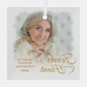 永遠に私たちのハート写真金ゴールド ガラスオーナメント (裏面)