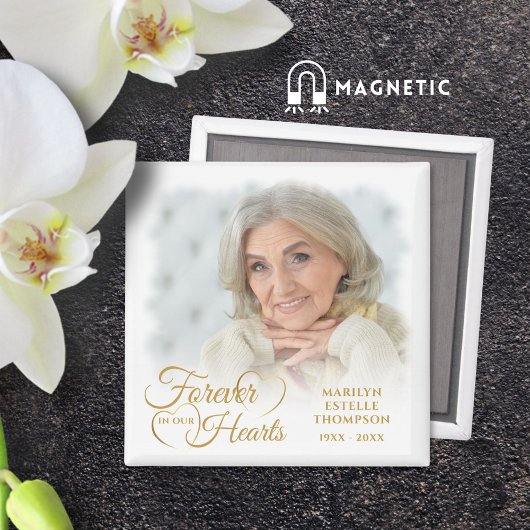 永遠に私たちのハート写真金ゴールド マグネット