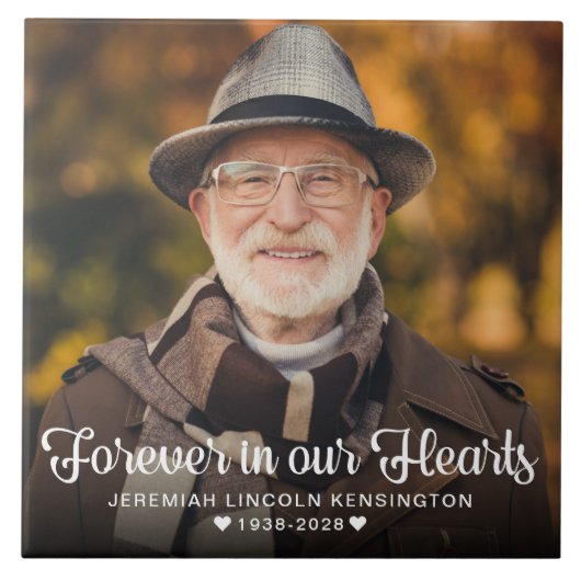 永遠に私たちのハート悔やみや弔慰メモリアル写真 タイル (正面)