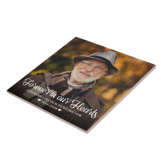永遠に私たちのハート悔やみや弔慰メモリアル写真 タイル (側面)