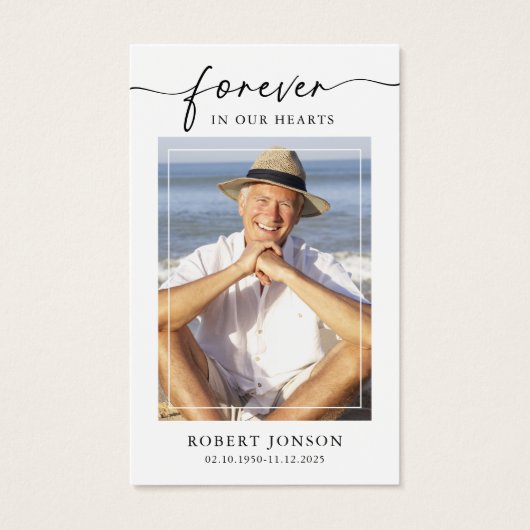 永遠に私たちのハート悔やみや弔慰メモリアル祈りの言葉カード (正面)