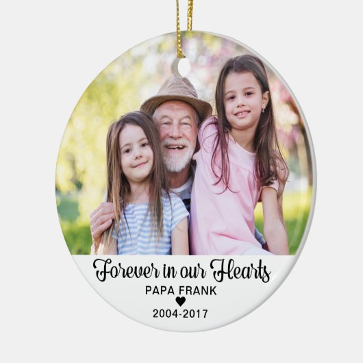 永遠に私たちのハート悔やみや弔慰メモリアル2写真 セラミックオーナメント (左)
