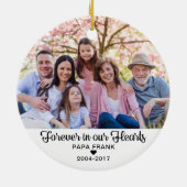 永遠に私たちのハート悔やみや弔慰メモリアル2写真 セラミックオーナメント (裏面)