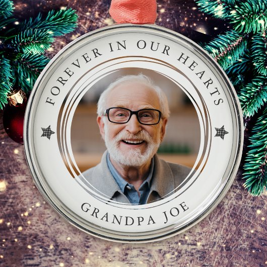 永遠に私たちのハート悔やみや弔慰記念写真 メタルオーナメント