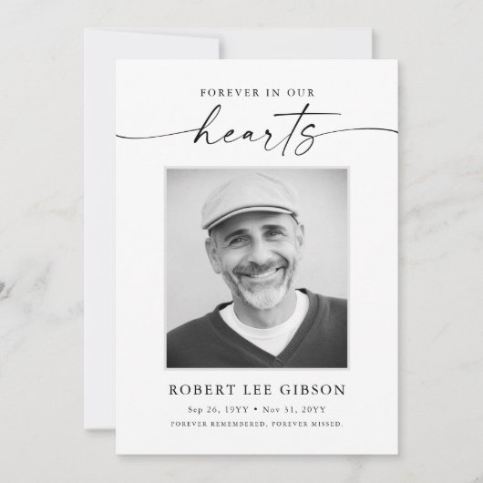 永遠に私たちのハート悔やみや弔慰 サンキューカード (正面)