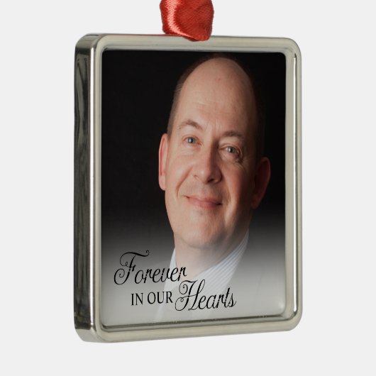 永遠に私たちのハート父で記念写真 メタルオーナメント (右)