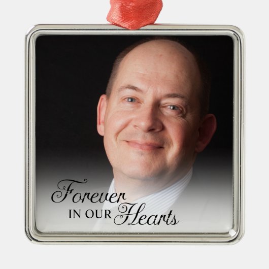 永遠に私たちのハート父で記念写真 メタルオーナメント (正面)