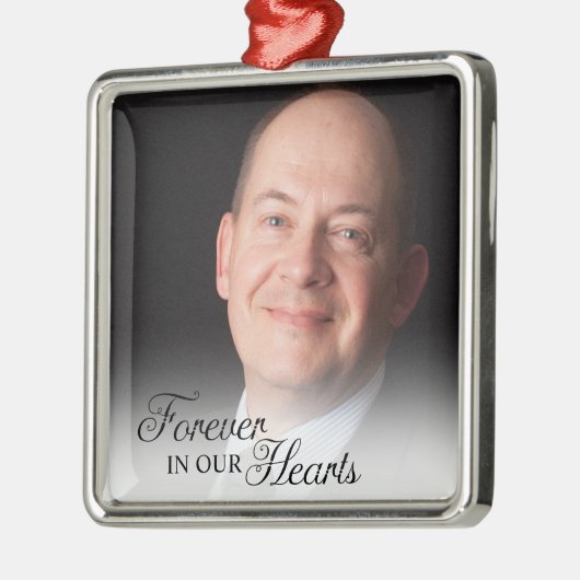 永遠に私たちのハート父で記念写真 メタルオーナメント (左)