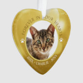 永遠に私たちのハート猫写真 オーナメント (正面)