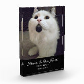 永遠に私たちのハート猫記念ペットの写真名 フォトブロック (左)