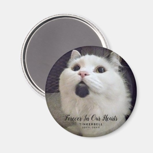 永遠に私たちのハート猫記念写真カスタム マグネット (正面/裏面)