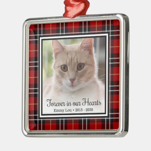 永遠に私たちのハート猫 メタルオーナメント (左)
