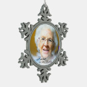 永遠に私たちのハート祖母の記念写真 スノーフレークピューターオーナメント (左)