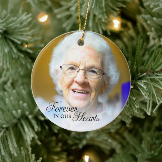 永遠に私たちのハート祖母の記念写真 セラミックオーナメント (ツリー)