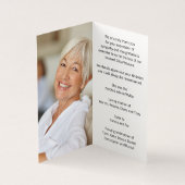 永遠に私たちのハート葬儀の写真祈りの言葉カード (内部)